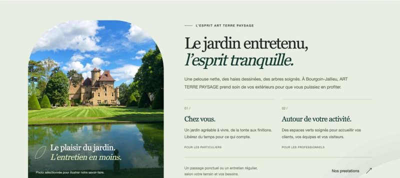 Aperçu du site Art Terre Paysage